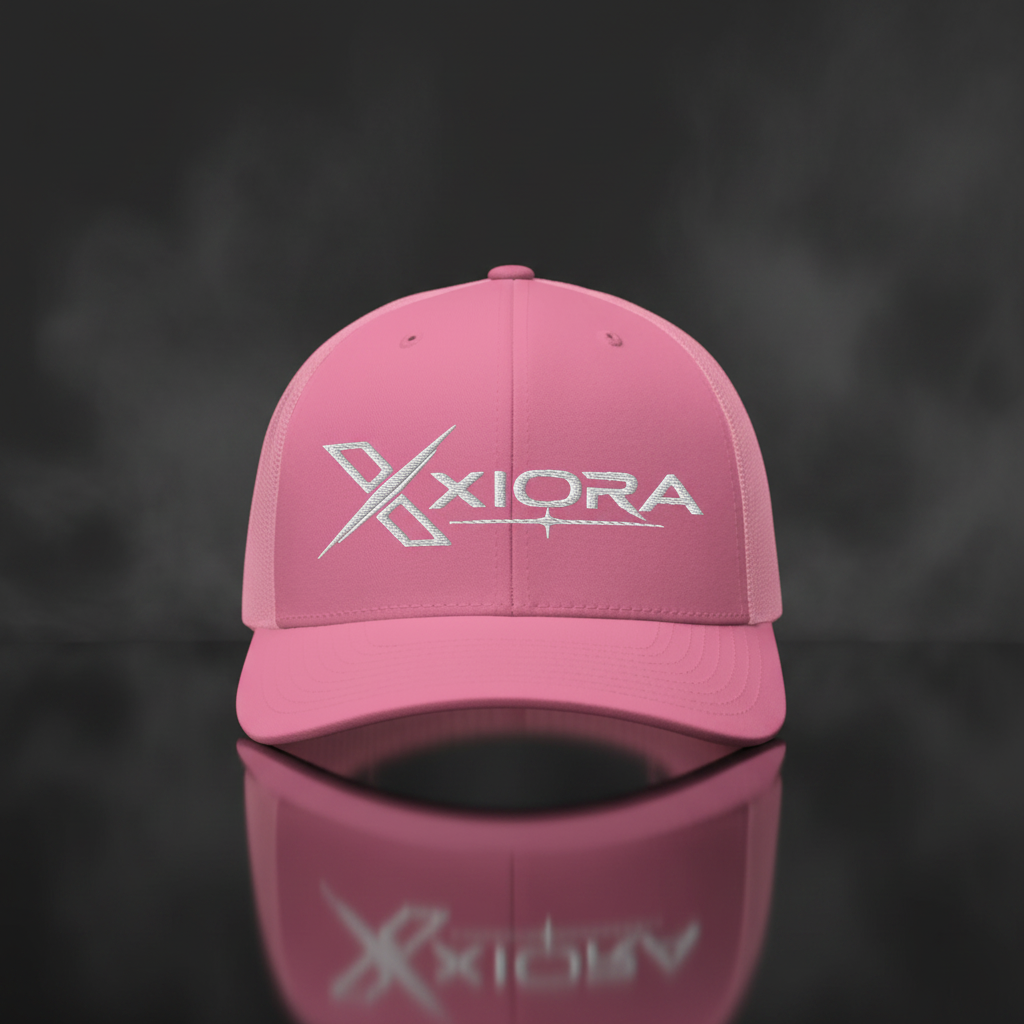 Casquette rose XIORA fond cinématique