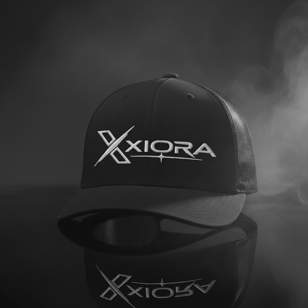 Casquette XIORA noire fond cinématique