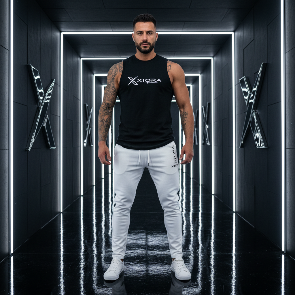 Face jogger blanc