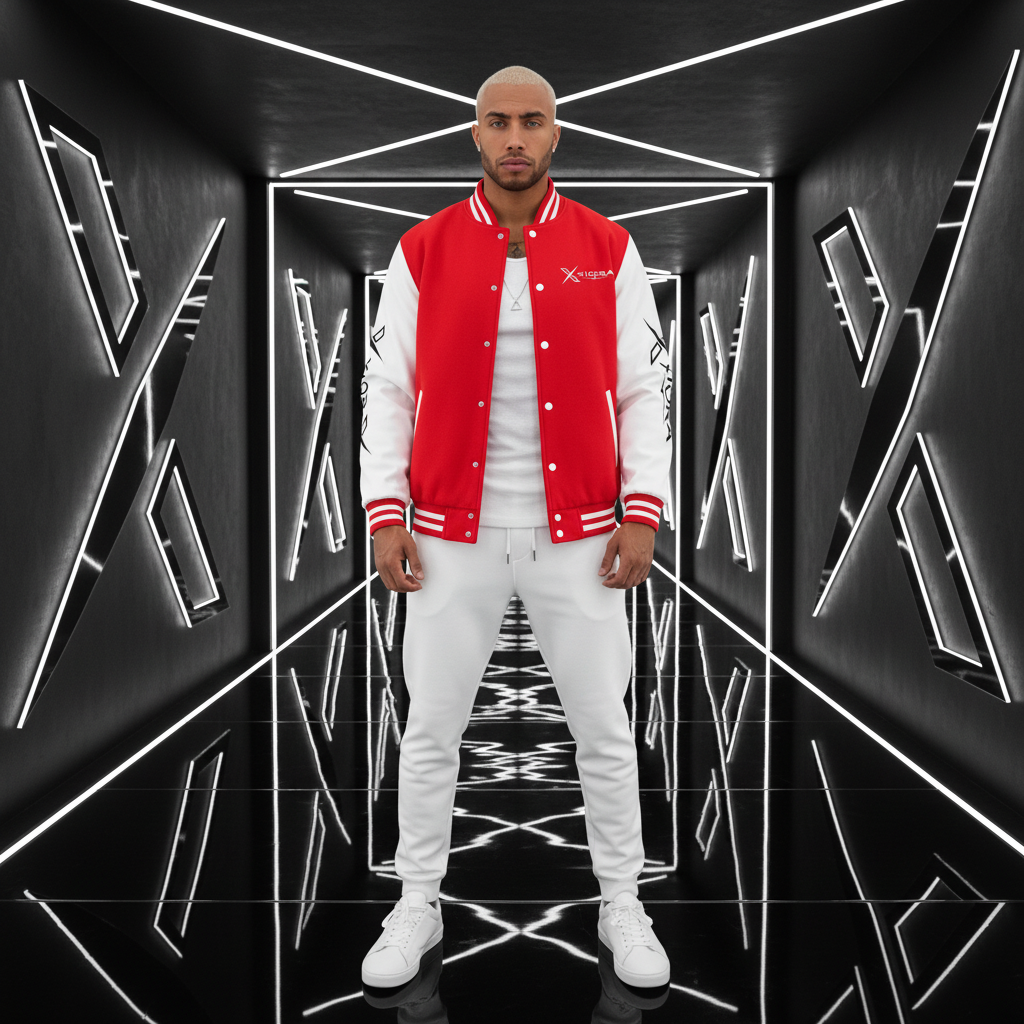 Letterman XIORA - Face survêt blanc